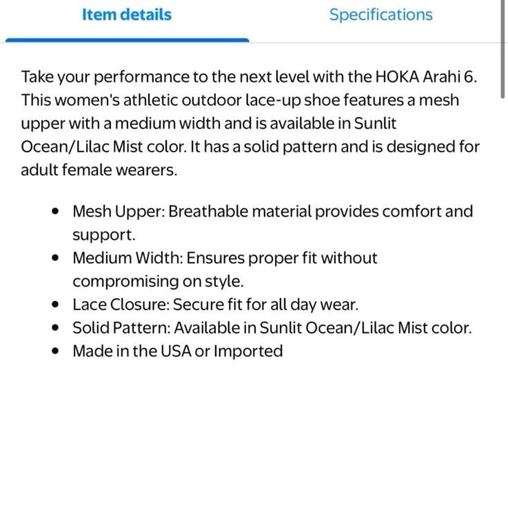 Hoka One One Women’s Arahi 6 Athletic Running Shoes - Picture 2 of 11